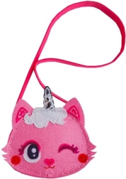 Ustvarjalni komplet – majhna filc torbica s muckom, rožnata