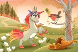 Lesene puzzle prikupni ponija 50 koščkov