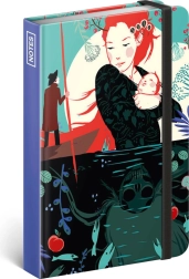 Črtast zvezek z avtorskimi ilustracijami Kateřine Bažantove 11 × 16 cm