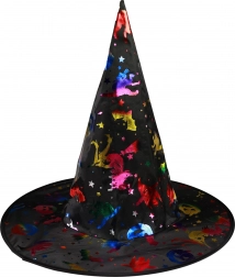 čarovniški klobuk s holografskimi vzorci
