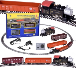 Električni komplet vlakca H0 s parno lokomotivo in krmilno enoto