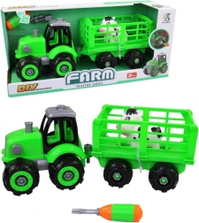 Vijačni traktor s prikolico za otroke