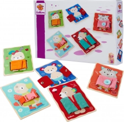 Lesena izobraževalna igra – plošče za oblačenje živalic EICHHORN