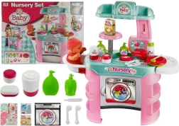 Komplet za nego dojenčka z mizico in pralnim strojem