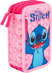 Trinadstropna opremljena šolska peresnica Lilo & Stitch Stitch in Angel, rožnata