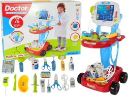 Zdravniški voziček s stoličkom in EKG, 17-delni otroški set