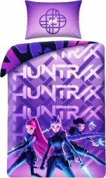 Dvostranska posteljnina K-Pop Demon Hunters Huntrix in Saja Boys v vijolični barvi