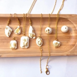 Sycomore kreativni komplet za nakit iz cementa in zlate folije