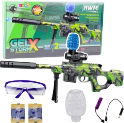 Karabin AWM na vodne kroglice zelen z očali 61 cm