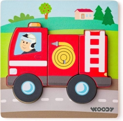 Woody baby vstavljanka lesena puzzle gasilski avto 5 kosov – 1 kos