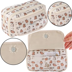 Peresnica za šolske potrebščine s kapibarami bela 21 cm