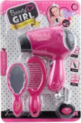 Otroški komplet frizerskih dodatkov z baterijskim sušilnikom