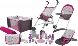 Velik igralni komplet dodatkov za punčke, 21 kosov