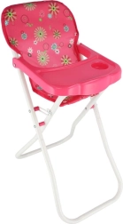 Visok stolček za punčke s pladnjem, zložljiv