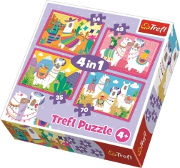 Puzzle Veseli lami 4v1 TREFL (35, 48, 54 in 70 koščkov)