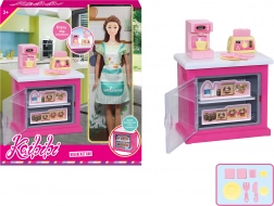 Punčka kuharica 30 cm s kuhinjsko omarico in dodatki