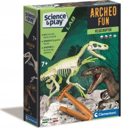 Clementoni Science & Play ArcheoFun: svetleča okostnjaka velociraptorja
