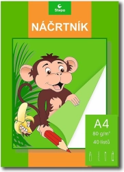 Skicirka A4, 40 listov, 80 g/m²