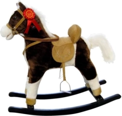 Gugalni konjiček z melodijo Milly Mally Mustang temno rjav