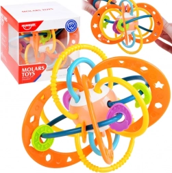 Senzorična ropotuljica in grizalo za dojenčke – Oranžna