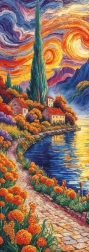Panoramske sestavljanke Proti cipresi 1000 kosov ART PUZZLE