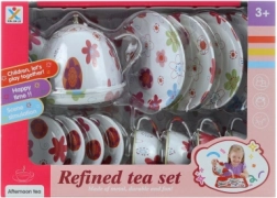 Kovinski čajni set s cvetlicami