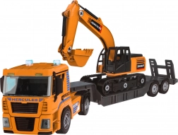 Vrtljiva gradbena vozila + tovornjak + bager + vrtalnik/izvijač - 185 delov