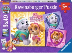 Ravensburger sestavljanka Tačke na patrulji – Skye in Everest 3×49 kosov