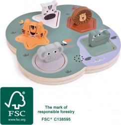 Lesene 3D zvočne puzzle SAFARI za otroke