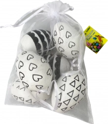 Dekorativna plastična jajca črno-bela 4x6 cm