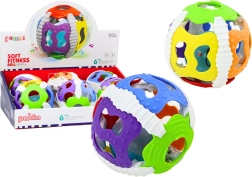 Senzorična žoga za dojenčke, gumijasta, s svetlobnimi in zvočnimi efekti, barvita