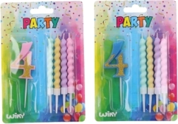 Zabavna sveča številka 4 s 4 svečkami