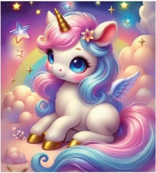 Lesene puzzle Čarobne sanje o samorogih WOODEN CITY, 20 koščkov