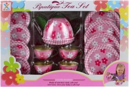 Kovinski čajni set s cvetlicami za otroke
