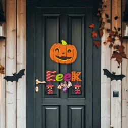 Viseči halloween okras v obliki buče 45 × 23 cm