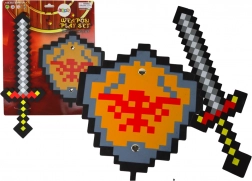 Pena kompleti viteza s piksel mečem in ščitom