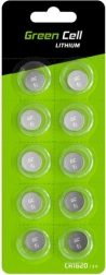 Gumbne litijeve baterije CR1620 3V 70 mAh – 10 kos GREEN CELL
