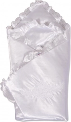 Satenasta povijalna odejica z čipko New Baby