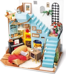 rolife miniatura hiške dnevni kotiček – diy komplet z led osvetlitvijo