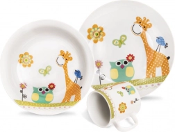 Otroški porcelanasti zajtrkovni set žirafa, 3 deli