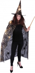 čarovniški plašč in klobuk s pajčevino za odrasle