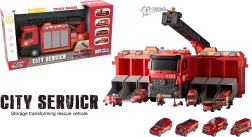 Gasilski avto 2 v 1 z mobilno bazo in vozili