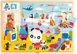 DJECO lesene puzzle letališče 35 kosov