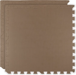 Mehka penasta podloga HUMBI 120 × 60 cm, vodoodporne velike penaste sestavljanke, temno bež cappuccino, 2 kosa