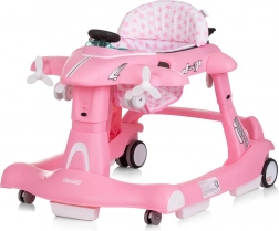 Hodilnik 3v1 Letalo Roza