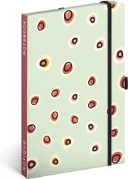 NOTIQUE črtast zvezek 13 × 21 cm z elastiko in žepom