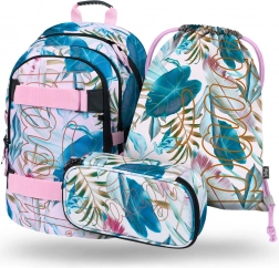 Komplet BAAGL Skate Leafs: nahrbtnik, peresnica in vrečka