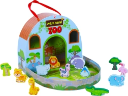 Moja lesena živalska vrt v kovčku