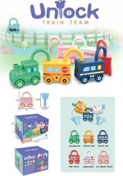 Izobraževalni vlak s vagoni in ključavnicami