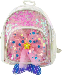 Otroški nahrbtnik s tilasto mašno bel